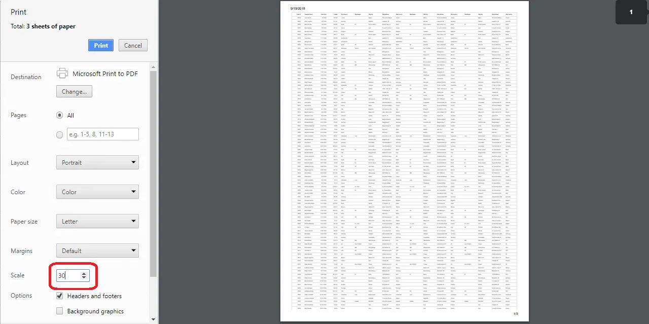 Printing large number of columns in Syncfusion Blazor DataGrid.