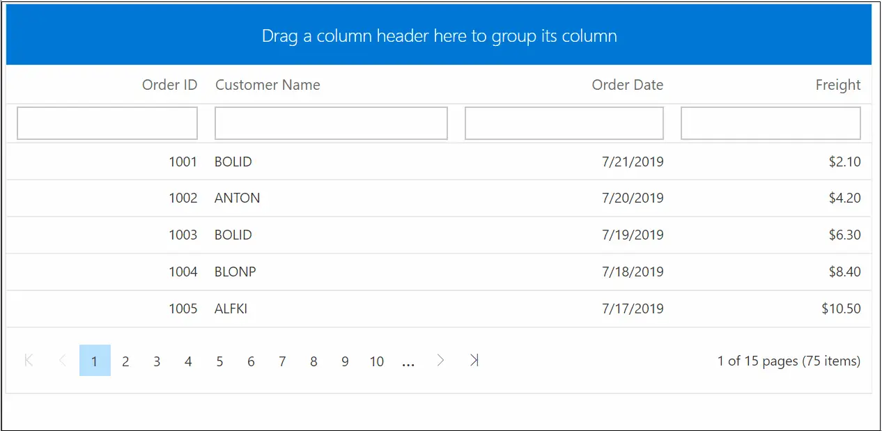 Blazor DataGrid