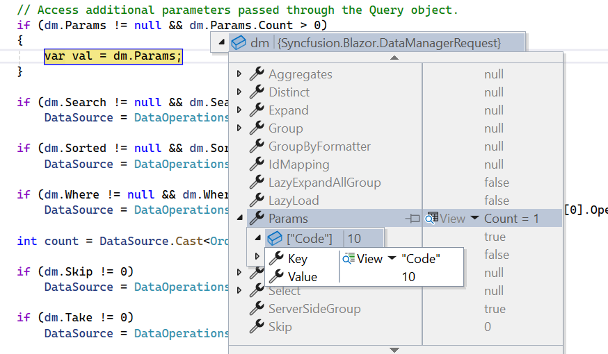 Passing Additional Parameters to Custom Adaptor in Blazor DataGrid