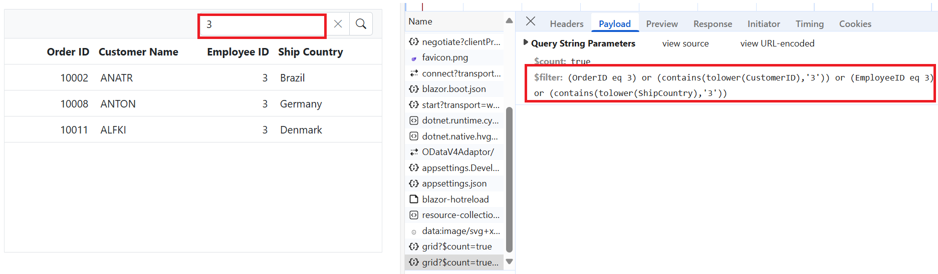 ODataV4Adaptor - Searching