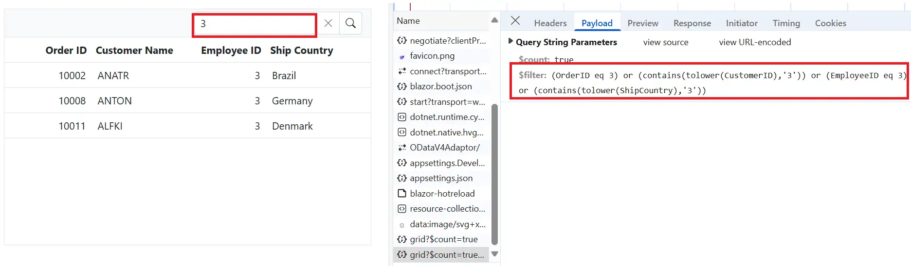 ODataV4Adaptor - Searching