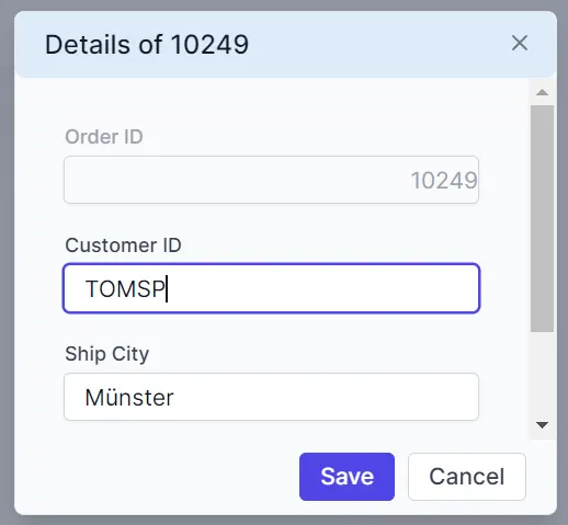 Edit dialog header with custom background color