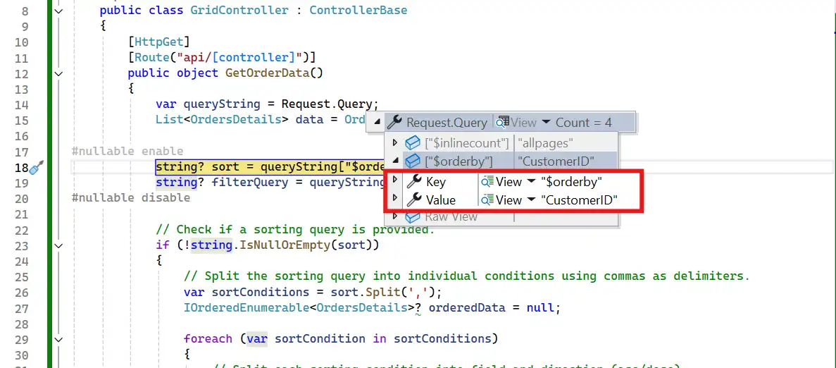 WebApiAdaptor - Sorting Ascending query