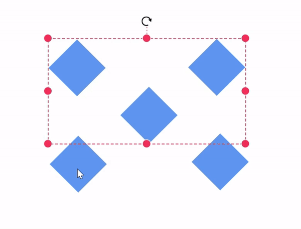 Multiple Selection in Blazor Diagram