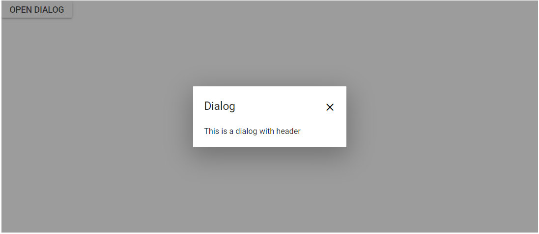 Blazor Dialog with Header