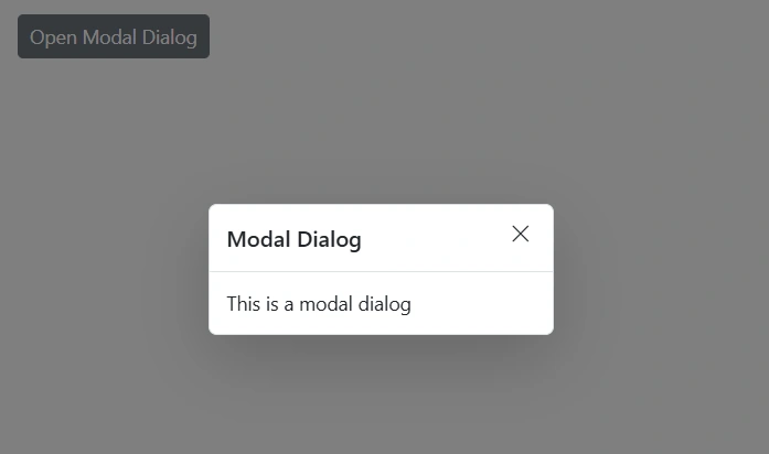 Modal in Blazor Dialog