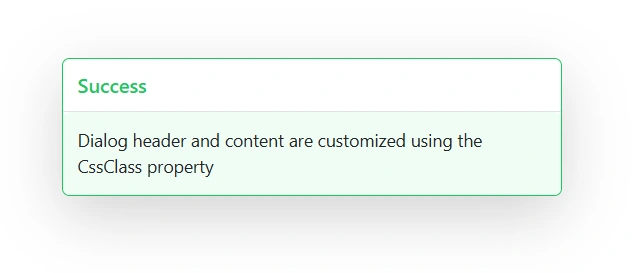 Blazor Dialog CSSClass