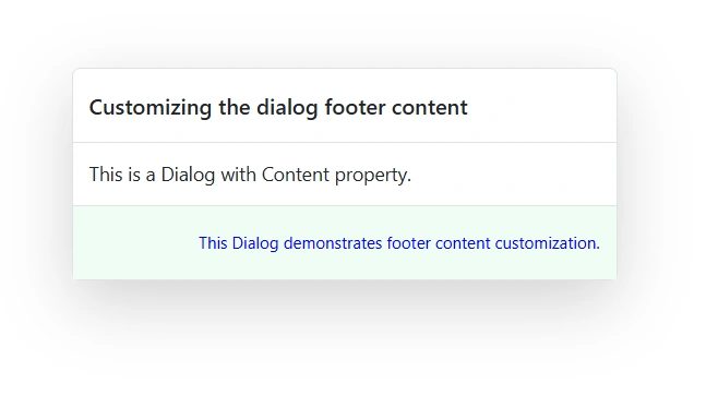 Blazor Dialog footer