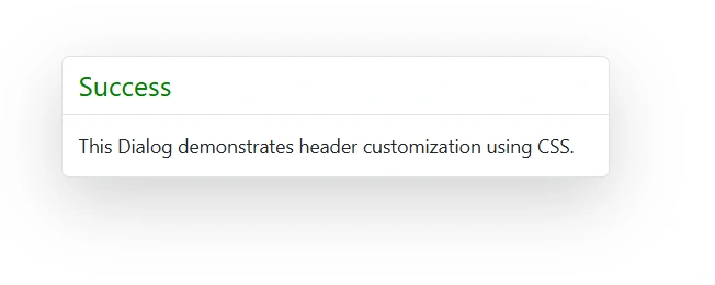 Blazor Dialog Header