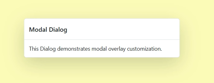 Blazor Dialog overlay