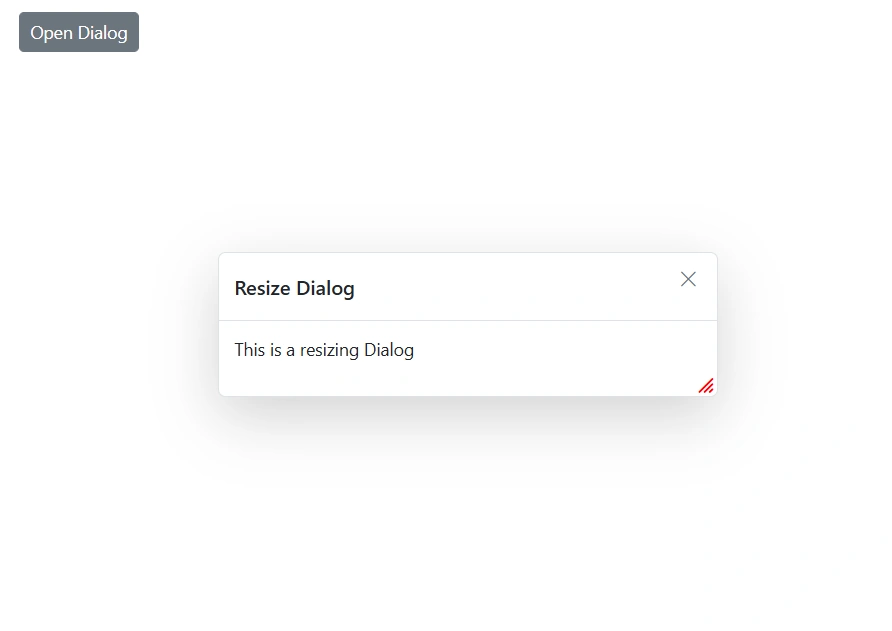 Blazor Dialog resize icon