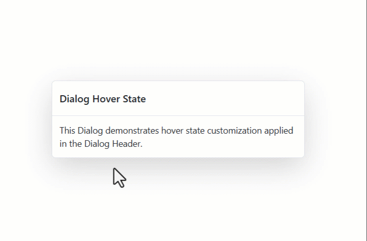 Blazor Dialog hover state
