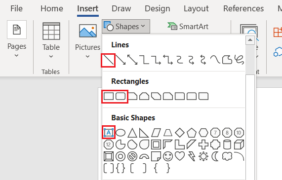 List of supported shapes in DocumentEditor