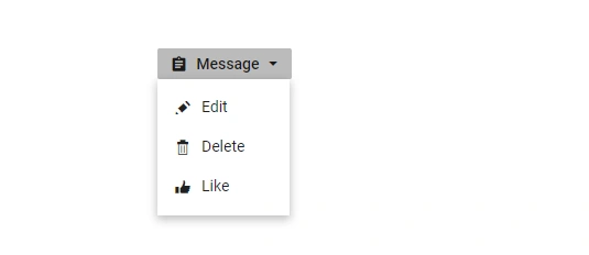 Blazor dropdown menu shows icons in popup items