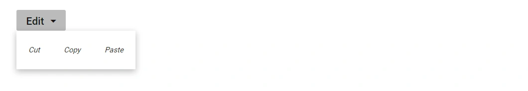 Blazor dropdown menu with customized popup items