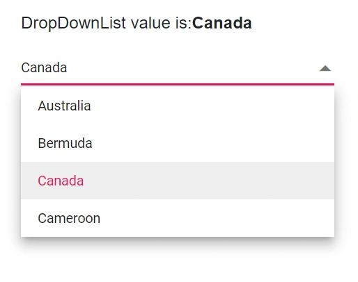 Blazor DropdownList with local data binding