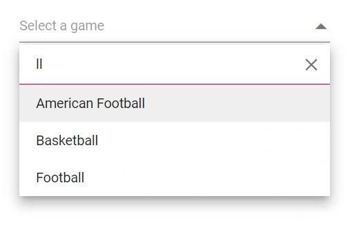 Blazor DropdownList with Filter Type