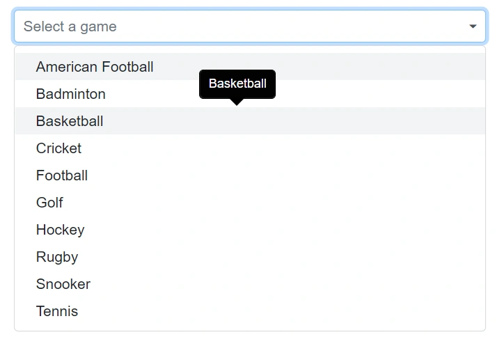 Blazor DropDownList with tooltip on items