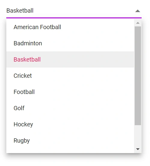 Blazor DropDownList with custom focus color
