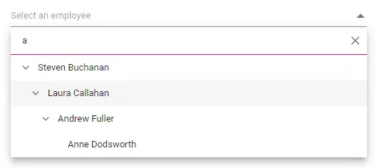 Blazor Dropdown Tree with local data filtering
