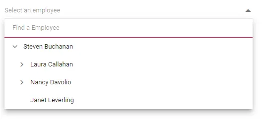 Blazor Dropdown Tree with local data filtering