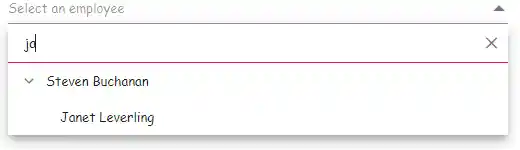 Blazor Dropdown Tree with different font family