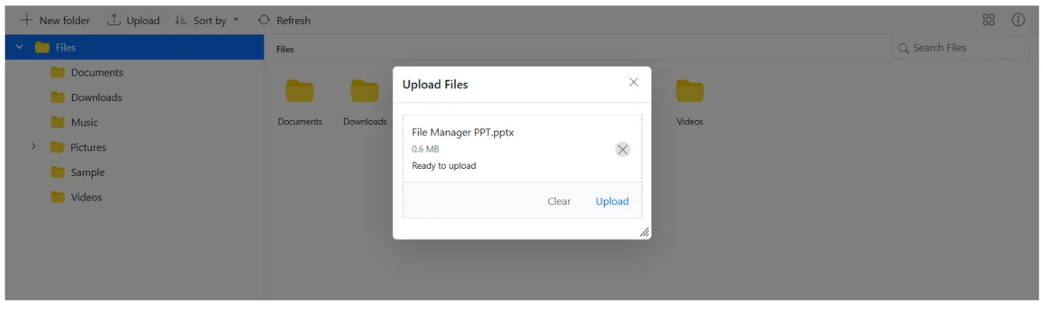 Blazor File Manager with AutoUpload