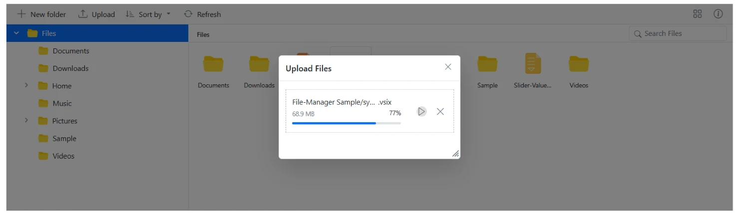 Blazor File Manager with chunkUpload