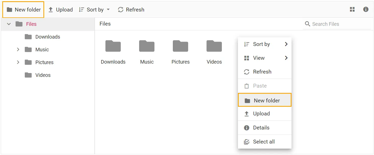 Create a folder in Blazor FileManger