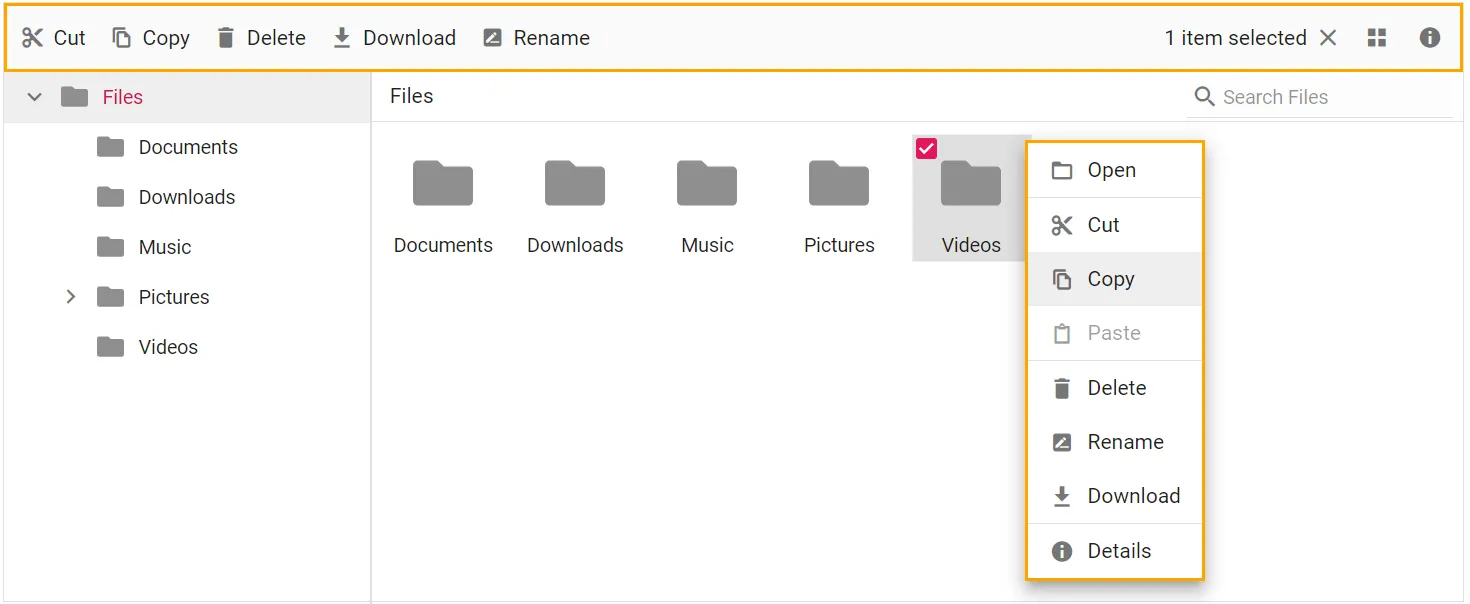 File operations in Blazor FileManager