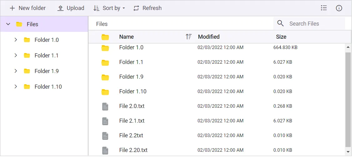 custom sorting in details view