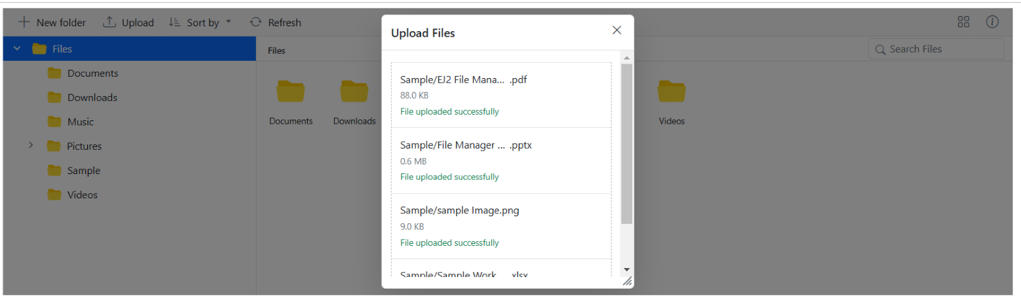 Blazor FileManager with DirectoryUpload