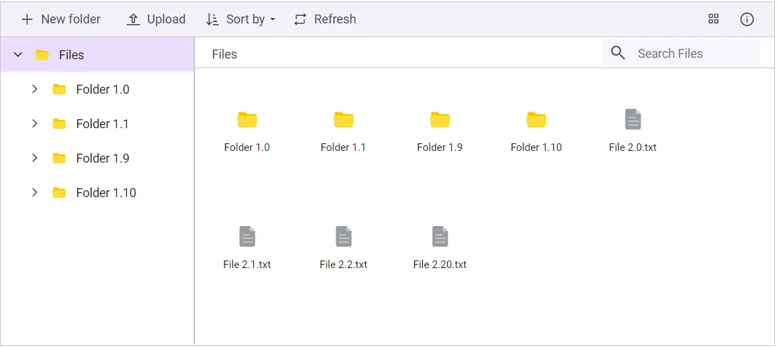 custom sorting in large icons view