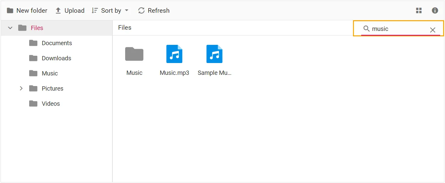 Searching files and folders in Blazor FileManger