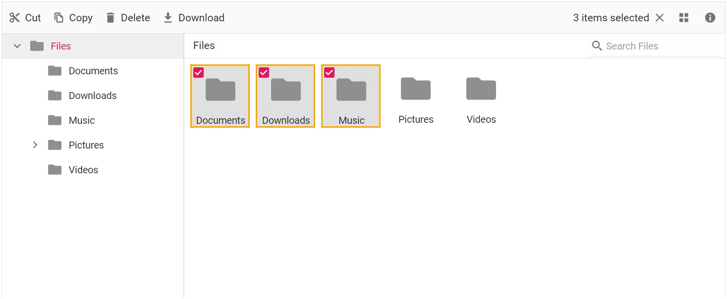 File and folder selection in Blazor FileManger