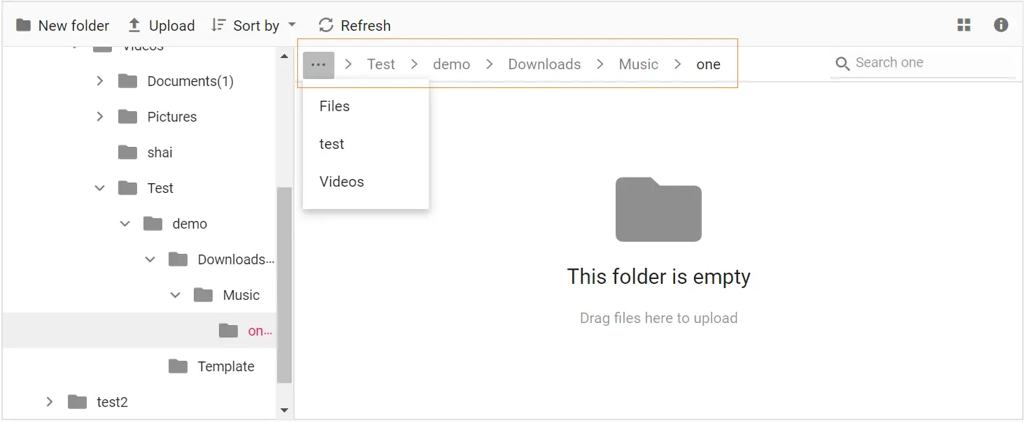 Blazor File Manager with BreadCrumb