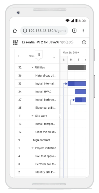 Multiple Sorting in Blazor Gantt Chart