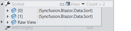 Multi column sorting