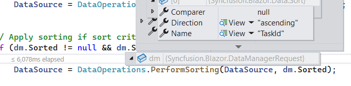 Single column sorting