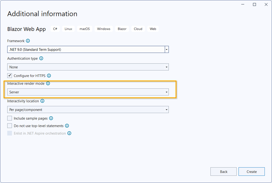 Blazor Server App with Interactive Mode