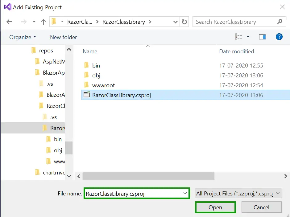 add RCL in blazor app