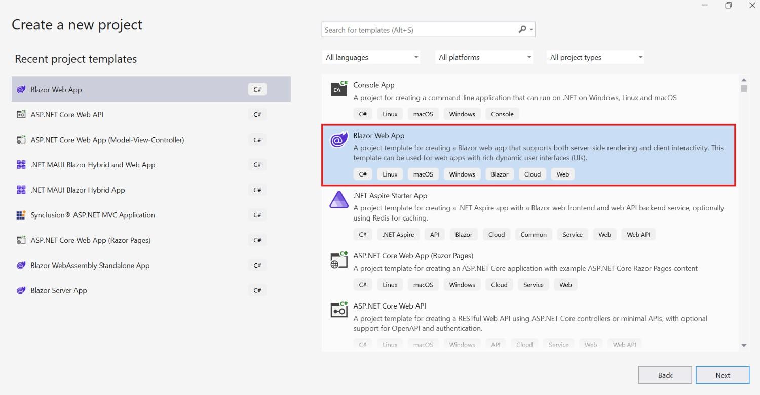 Create-blazor-web-app-template