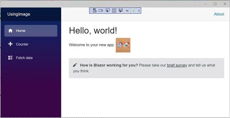 MAUI Blazor App with added image