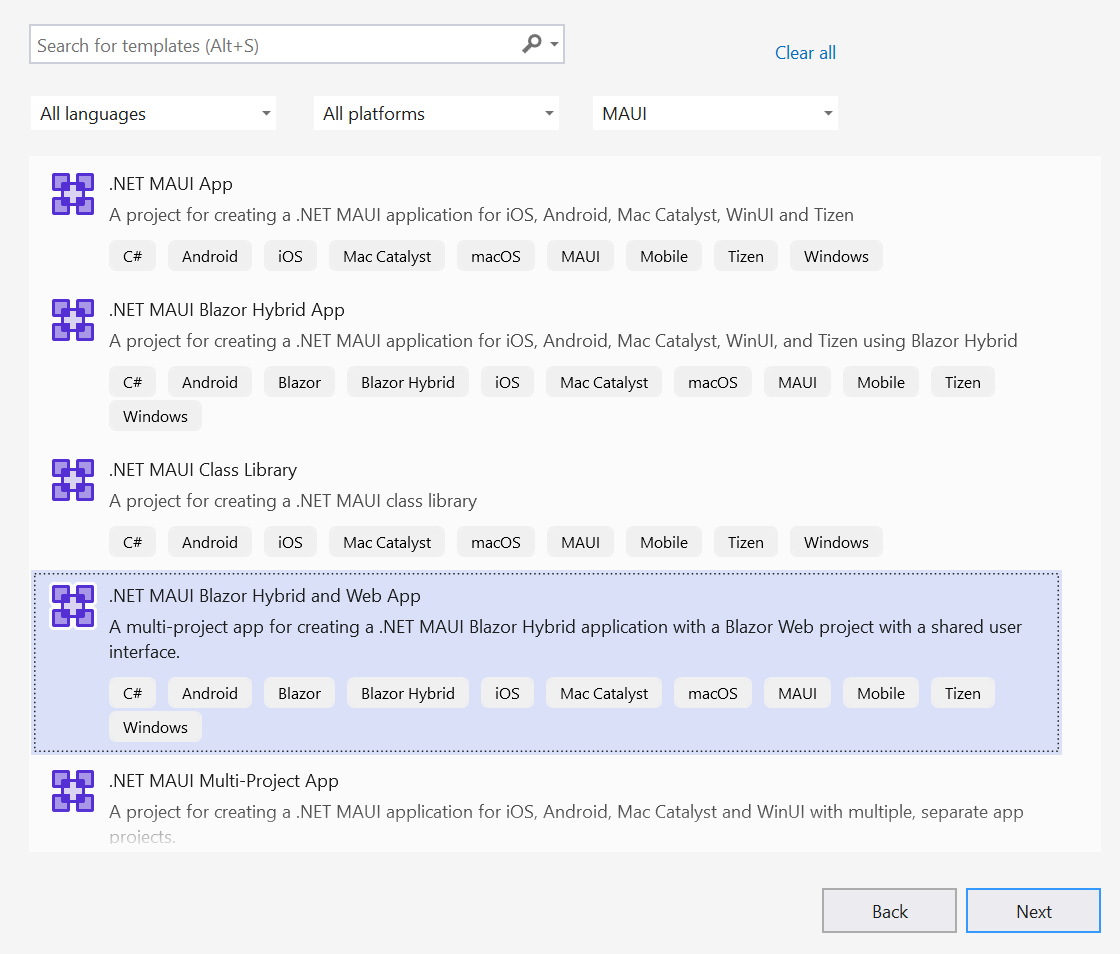 .NET MAUI Blazor Hybrid and Blazor Web App