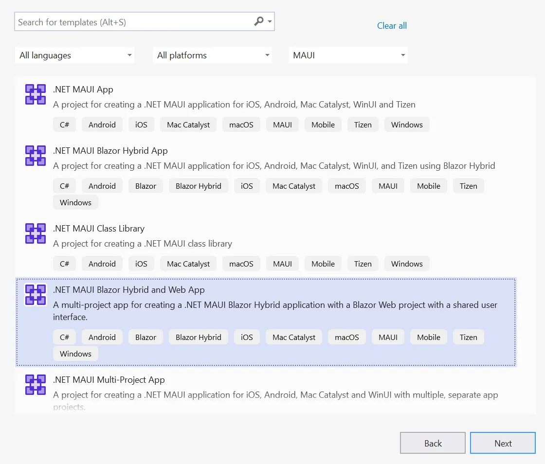.NET MAUI Blazor Hybrid and Blazor Web App
