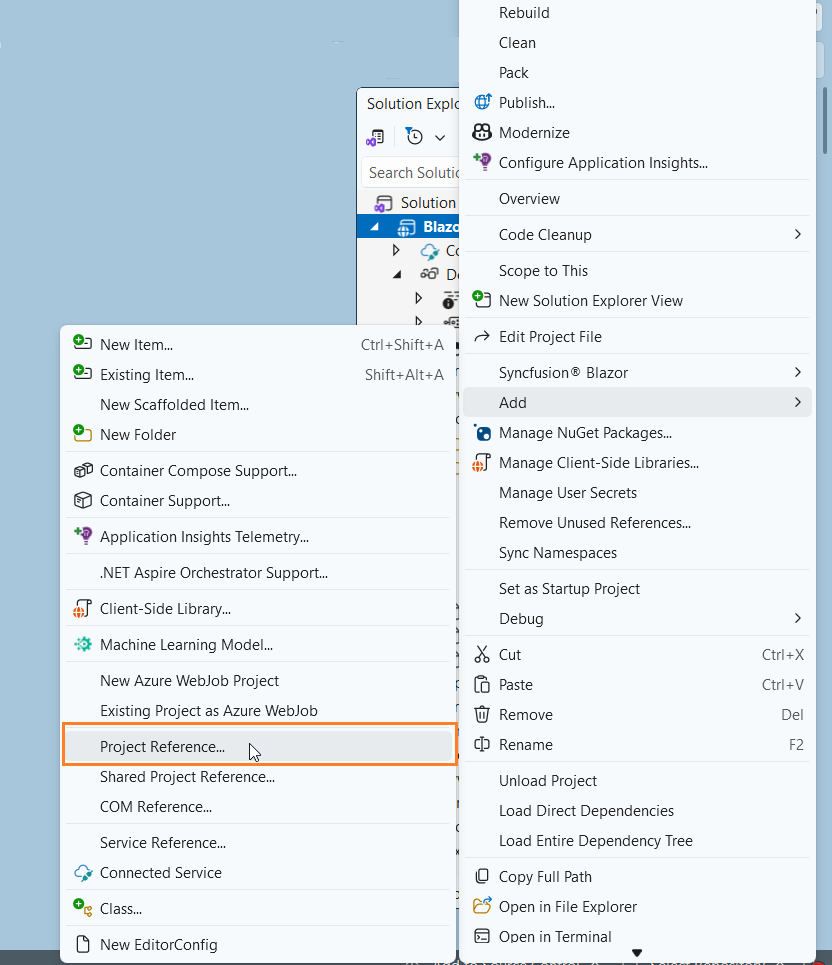 reference manager in blazor app