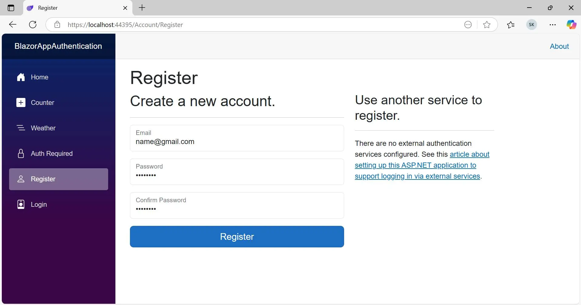 Enter-register-details