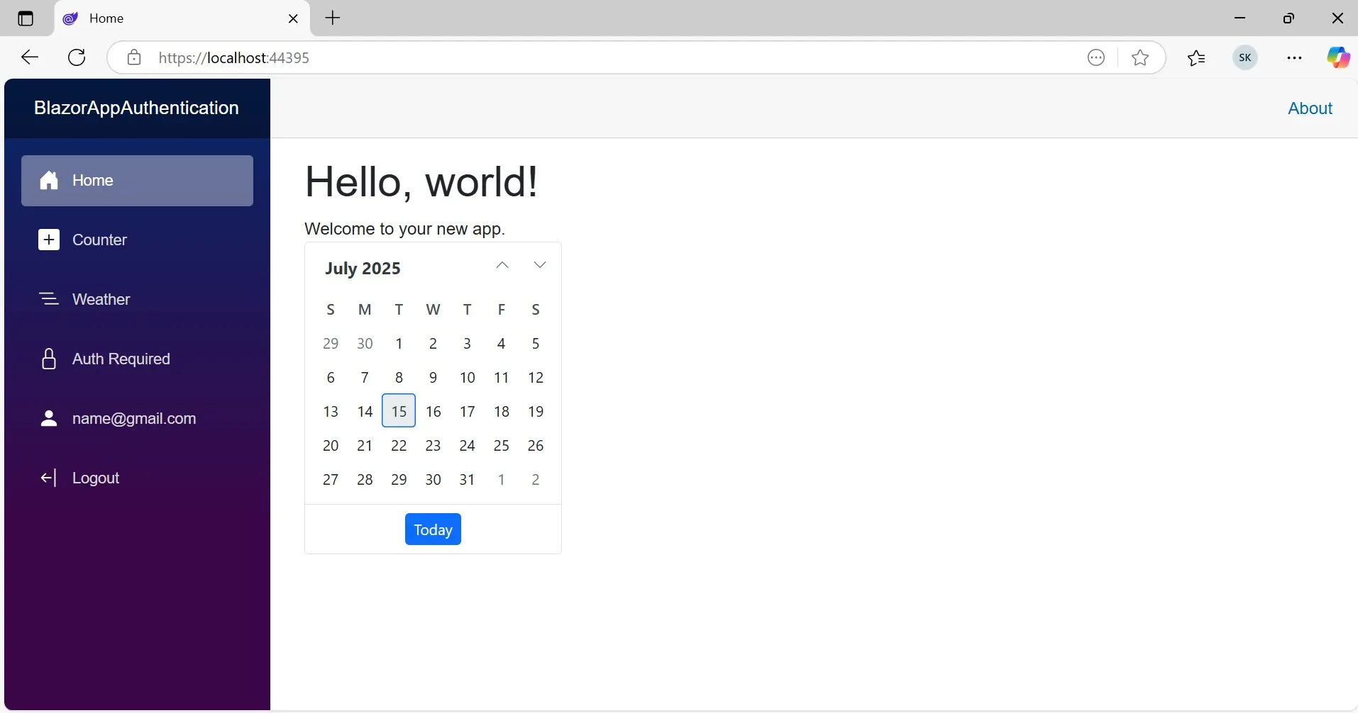 Blazor Calendar Component