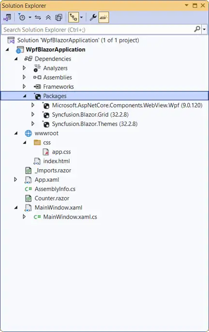 WPF Blazor App NuGet package reference
