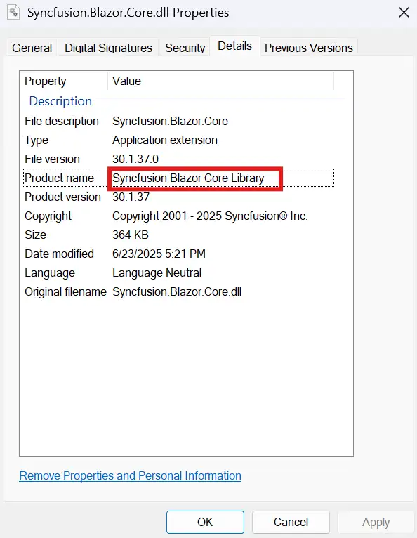 Licensed DLL properties example